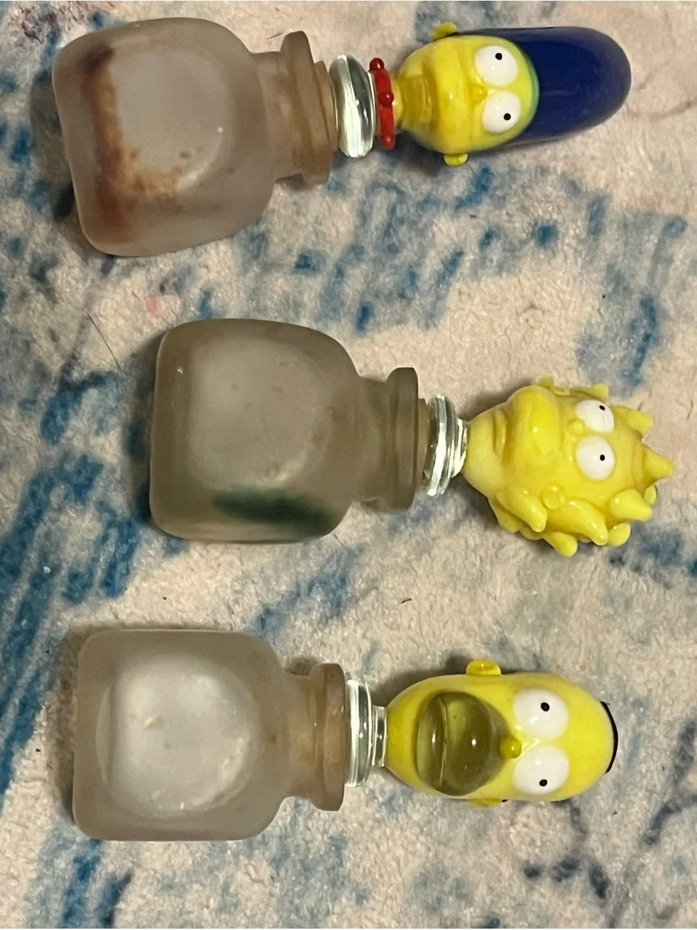 The Simpsons Kids Bath Oil Bottle Set - Yellow Character Stoppers